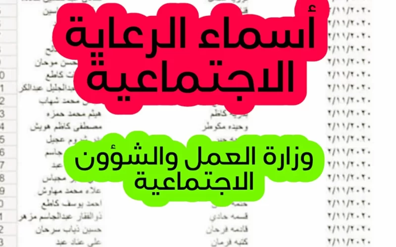 جميع أسماء المشمولين بالرعاية الاجتماعية العراق 2025 عبر منصة مظلتي spa.gov.iq